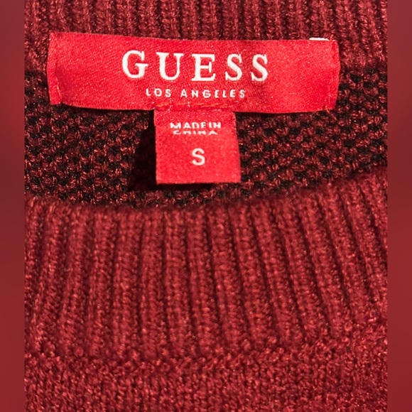 Guess Women's Bold Red Logo Sweater with mini rhinestone embellishment - Picture 8 of 10